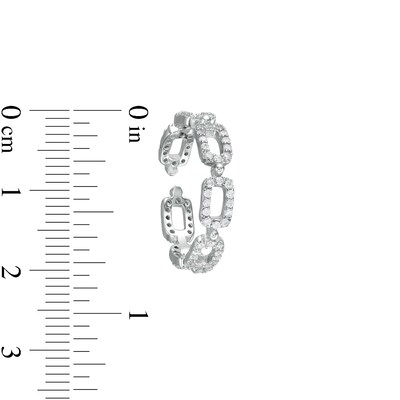 Adjustable Cubic Zirconia Chain Link Toe Ring in in Sterling Silver