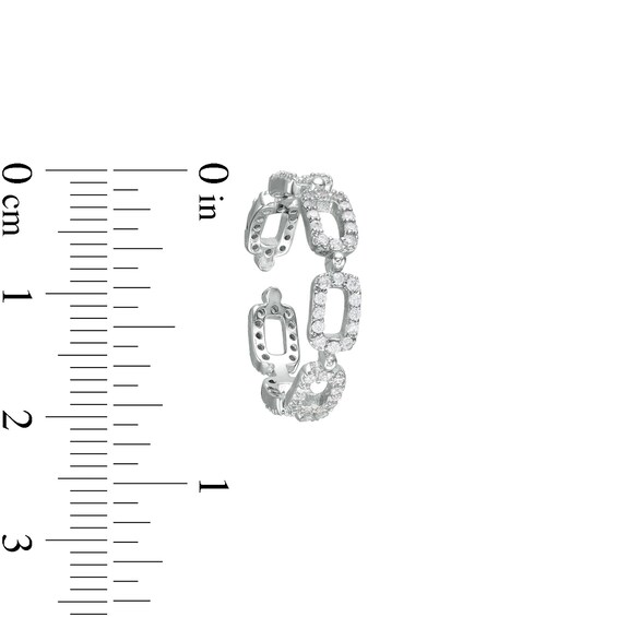 Adjustable Cubic Zirconia Chain Link Toe Ring in in Sterling Silver