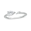 Thumbnail Image 1 of Sterling Silver CZ Pear-Shaped, Marquise and Round Adjustable Midi/Toe Ring