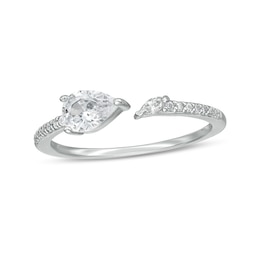 Adjustable Pear-Shaped, Marquise and Round Cubic Zirconia Midi/Toe Ring in Solid Sterling Silver