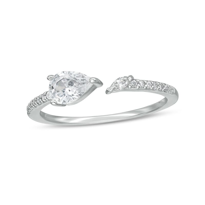 Sterling Silver CZ Pear-Shaped, Marquise and Round Adjustable Midi/Toe Ring