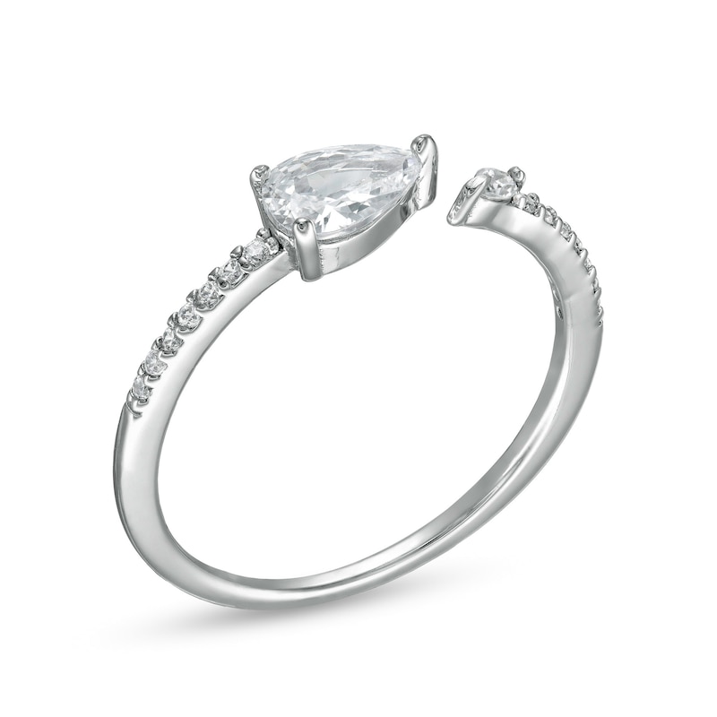 Main Image 2 of Sterling Silver CZ Pear-Shaped, Marquise and Round Adjustable Midi/Toe Ring