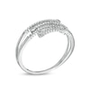 Adjustable Cubic Zirconia Cluster Beaded Orbit Multi-Row Bypass Split Shank Toe Ring in Sterling Silver