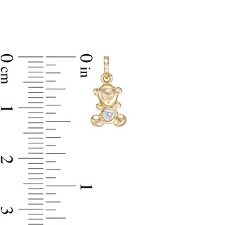 Child's Cubic Zirconia Teddy Bear Charm in 10K Gold