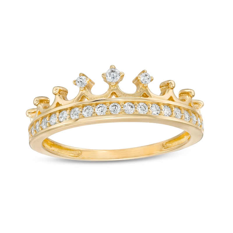 Child's Cubic Zirconia Crown Ring in 10K Gold - Size 4