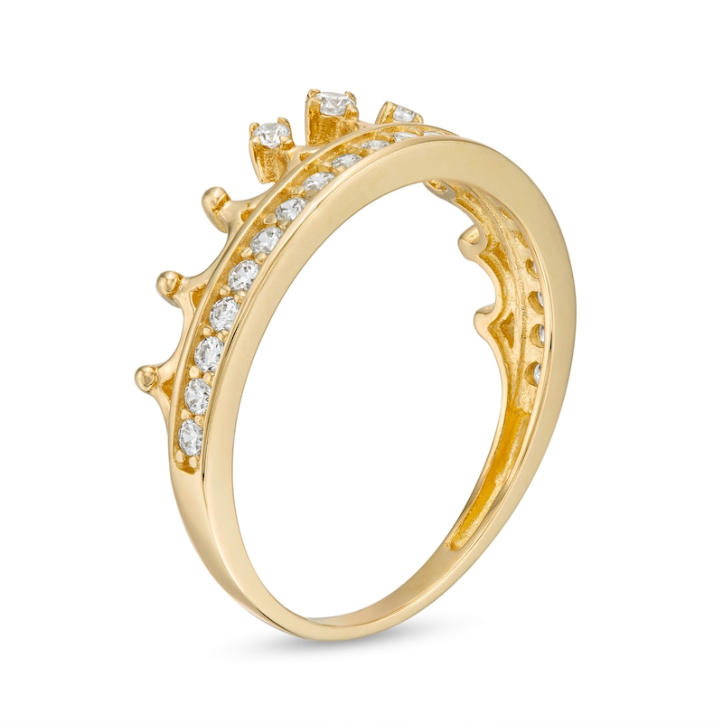 Child's Cubic Zirconia Crown Ring in 10K Gold - Size 4