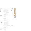 Child's 3mm Simulated Pearl Dangle Hoop Earrings in 10K Gold