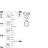 Child's 3mm Simulated Pearl and Cubic Zirconia Butterfly Drop Earrings in Sterling Silver