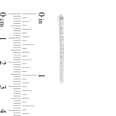 30mm Diamond-Cut Squared Tube Geometric Hoop Earrings in Hollow Sterling Silver