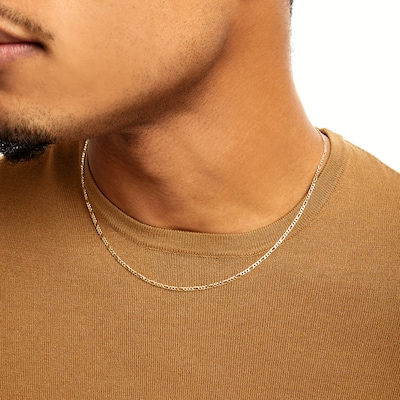 10K Hollow Gold Figaro Chain - 20"