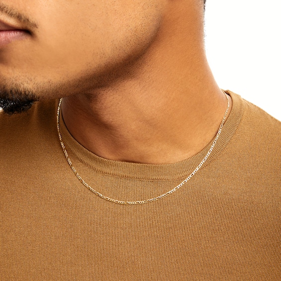 10K Hollow Gold Figaro Chain - 20"