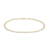 Thumbnail Image 0 of 3.45mm Pavé Figaro Chain Anklet in 10K Hollow Gold - 10"