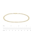 Thumbnail Image 1 of 3.45mm Pavé Figaro Chain Anklet in 10K Hollow Gold - 10"