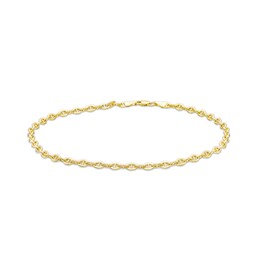 3.36mm Mariner Chain Anklet in 10K Hollow Gold - 11&quot;