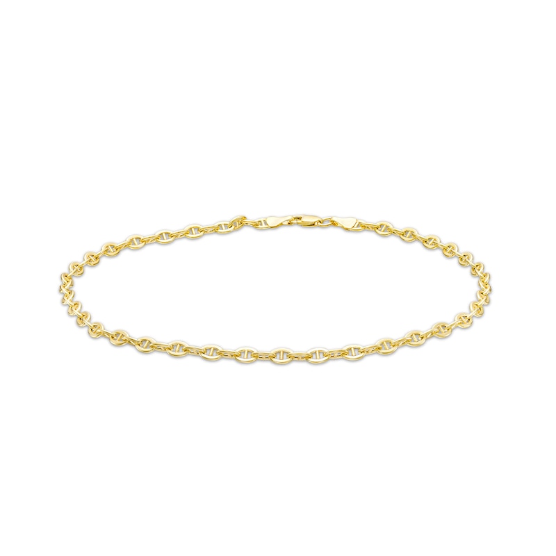 3.36mm Mariner Chain Anklet in 10K Hollow Gold - 11"