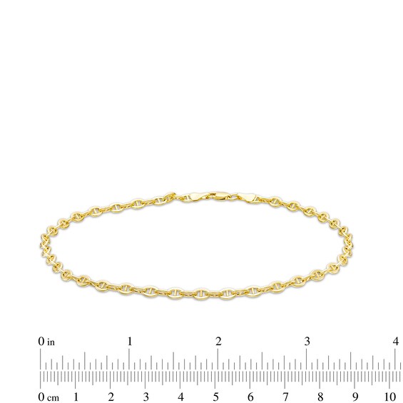 3.36mm Mariner Chain Anklet in 10K Hollow Gold - 11"