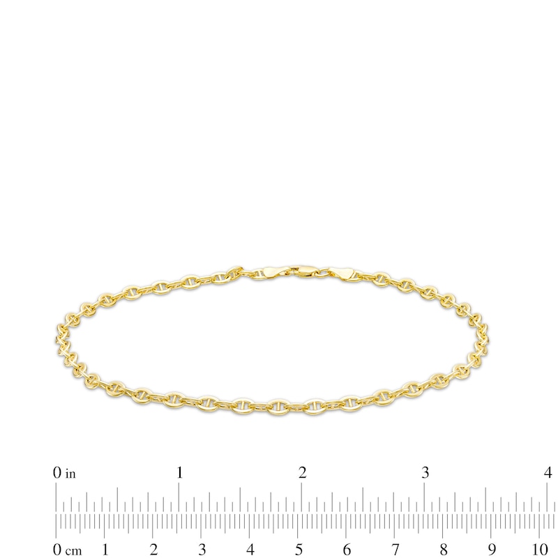 3.36mm Mariner Chain Anklet in 10K Hollow Gold - 11"