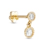 Thumbnail Image 1 of Single 019 Gauge Cubic Zirconia Bead Frame Dangle Cartilage Barbell in 14K Gold