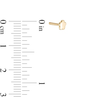 Single 019 Gauge Baguette and Round Cubic Zirconia Abstract Cartilage Barbell in 14K Gold