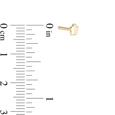 Single 019 Gauge Baguette and Round Cubic Zirconia Abstract Cartilage Barbell in 14K Gold
