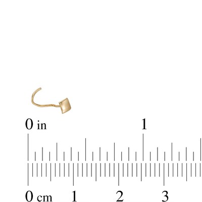 022 Gauge Marquise Cubic Zirconia, Round and Square Disc Nose Stud Set in 14K Gold