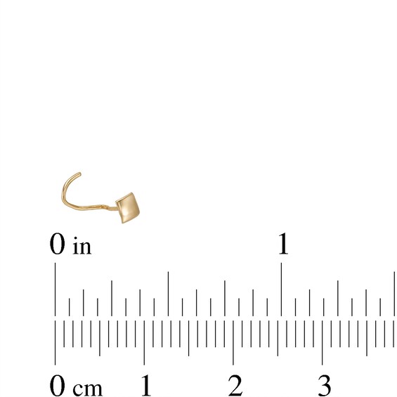 022 Gauge Marquise Cubic Zirconia, Round and Square Disc Nose Stud Set in 14K Gold