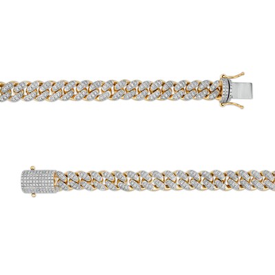 2-1/2 CT. T.W. Diamond Semi-Solid Cuban Curb Chain Necklace in 10K Gold - 22"