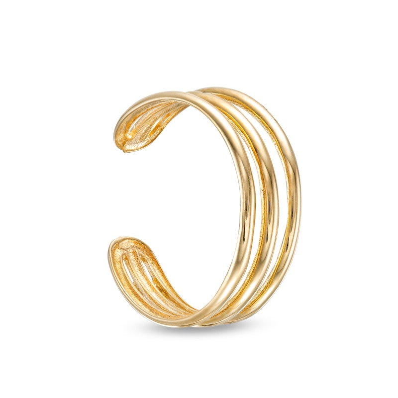 Adjustable Triple Row Split Shank Toe Ring in 10K Gold | Banter