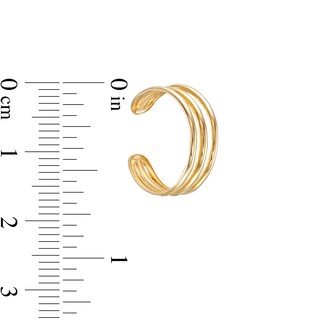 Adjustable Triple Row Split Shank Toe Ring in 10K Gold