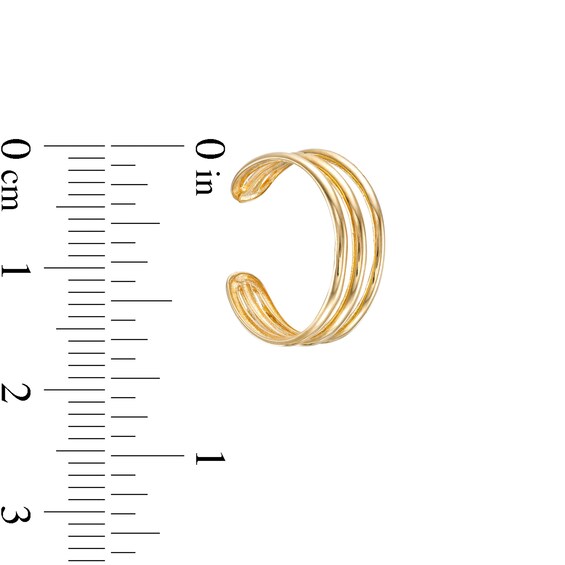 Adjustable Triple Row Split Shank Toe Ring in 10K Gold