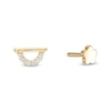 Thumbnail Image 1 of Single 019 Gauge Cubic Zirconia Semi-Circle and Bar Cartilage Barbell in 14K Gold