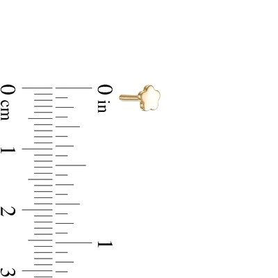 Single 019 Gauge Cubic Zirconia Semi-Circle and Bar Cartilage Barbell in 14K Gold