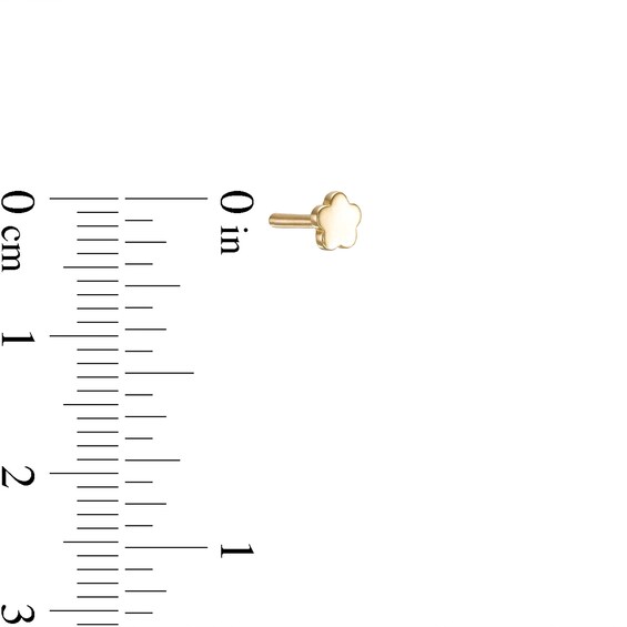 Single 019 Gauge Cubic Zirconia Semi-Circle and Bar Cartilage Barbell in 14K Gold