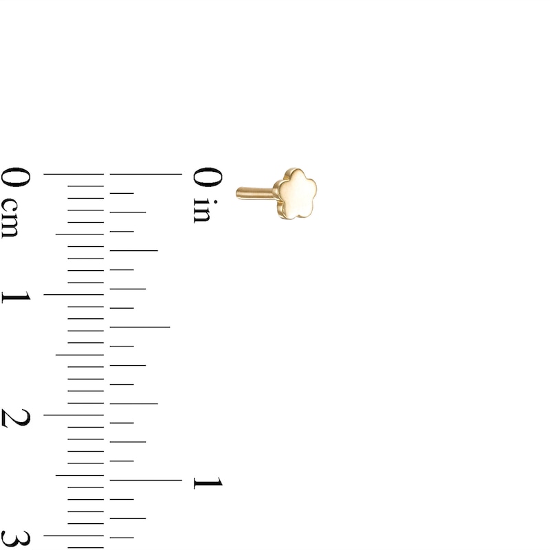 Main Image 2 of Single 019 Gauge Cubic Zirconia Semi-Circle and Bar Cartilage Barbell in 14K Gold