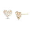 Thumbnail Image 1 of Cubic Zirconia Heart Stud Earrings in 10K Gold