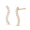 Cubic Zirconia Wavy Bar Drop Earrings in 10K Gold