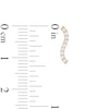 Cubic Zirconia Wavy Bar Drop Earrings in 10K Gold