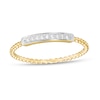 Cubic Zirconia Bar Bead Ring in 10K Gold - Size 7