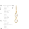 Thumbnail Image 2 of Pear-Shaped Cubic Zirconia Teardrop Dangle Huggie Hoop Earrings in 10K Gold