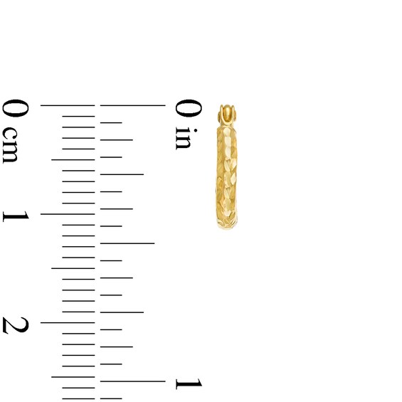 Diamond-Cut 10mm Hoop Earrings in 10K Tube Hollow Gold
