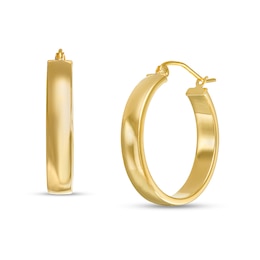 22mm Hoop Earrings in 10K Tube Hollow Gold
