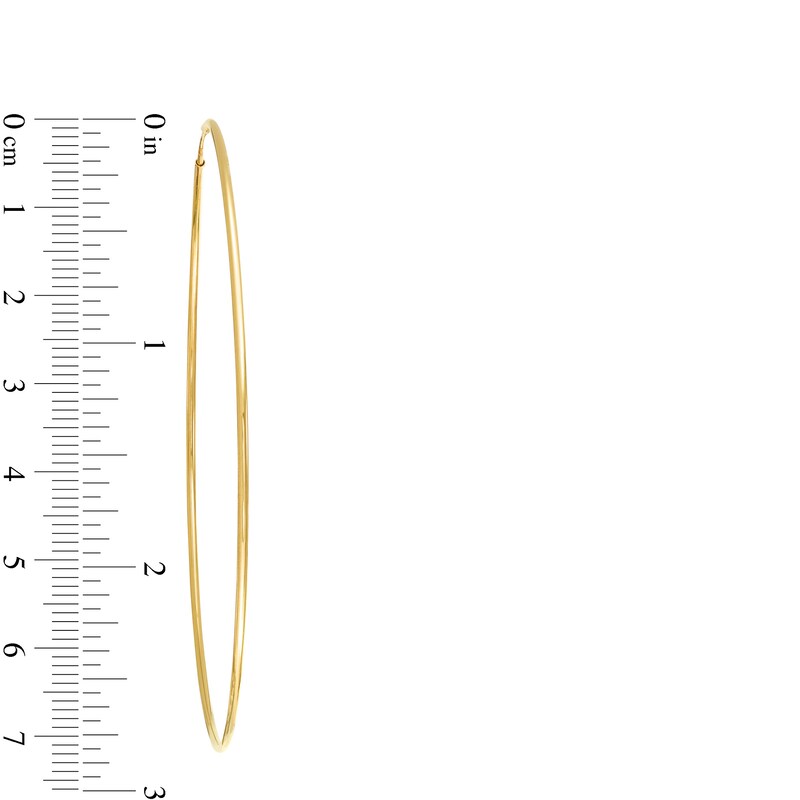 Continuous 70mm Hollow Hoop Earrings in 10K Gold