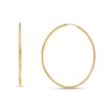 Thumbnail Image 1 of Continuous Diamond-Cut 50mm Hollow Hoop Earrings in 10K Gold