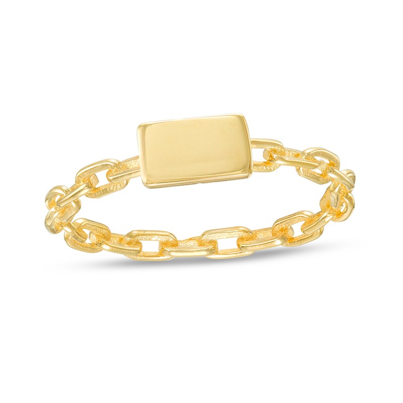 Made in Italy ID Chain Ring in 10K Gold - Size 7