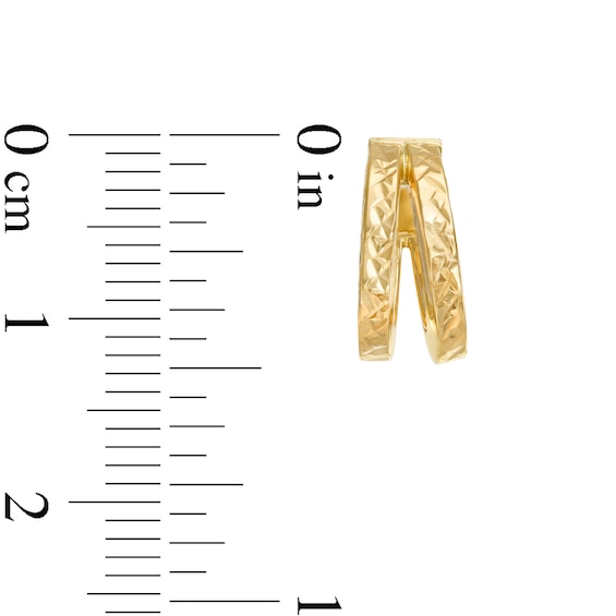 Made in Italy Diamond-Cut Split Row Hoop Earrings in 10K Gold Tube
