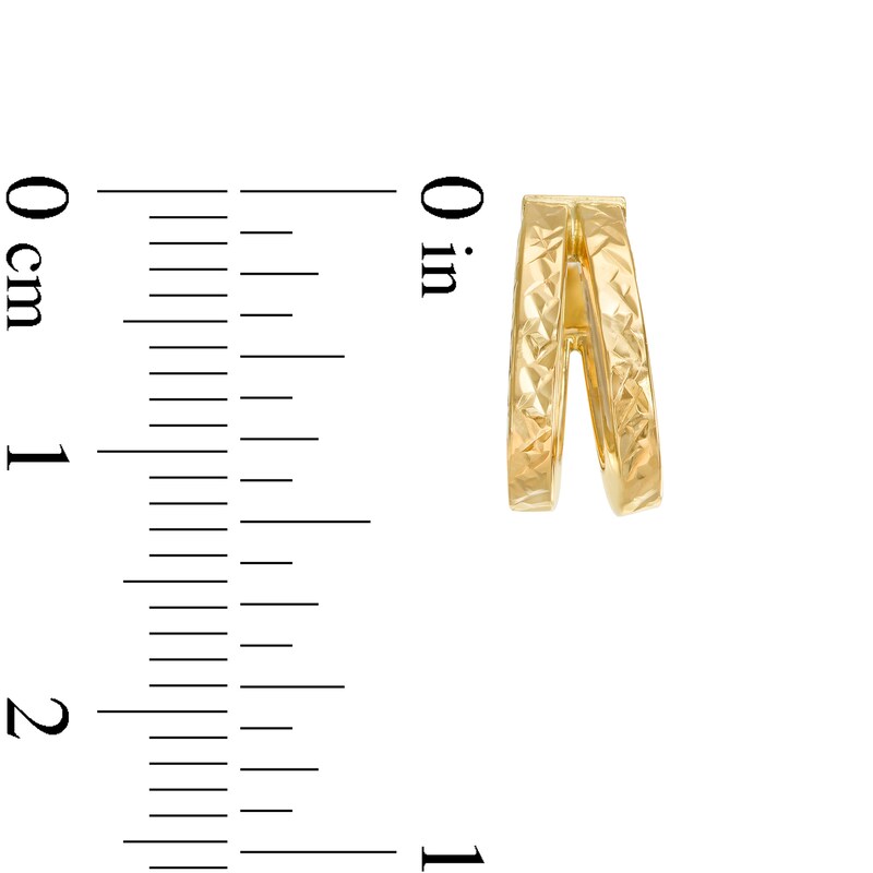 Main Image 2 of Made in Italy Diamond-Cut Split Row Hoop Earrings in 10K Gold Tube