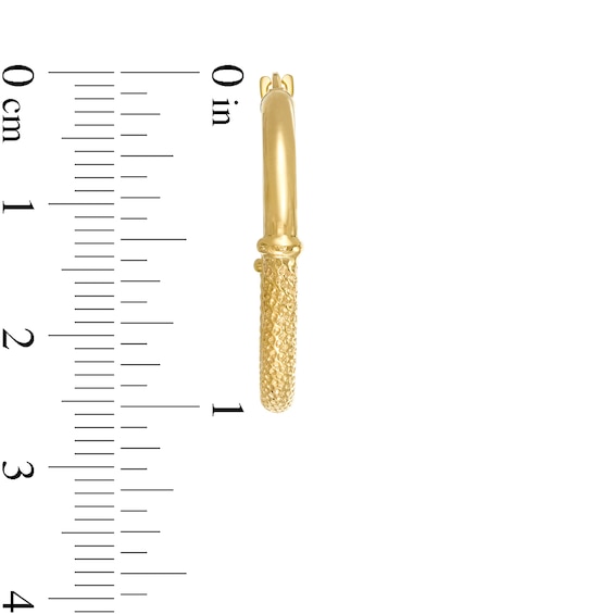 Made in Italy Multi-Texture 20mm Hollow Hoop Earrings in 10K Gold