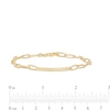 Made in Italy Cubic Zirconia Bar Chain Bracelet in 10K Gold - 7.5"