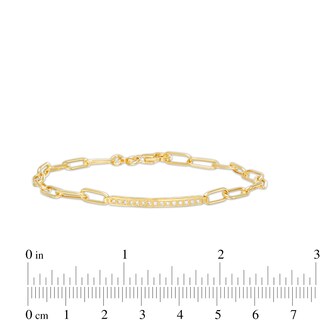 Made in Italy Cubic Zirconia Bar Chain Bracelet in 10K Gold - 7.5"