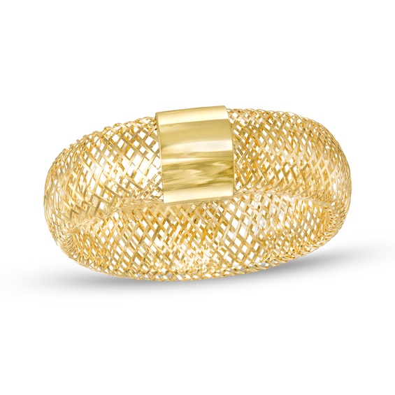 Made in Italy 5mm Mesh Ring in 10K Solid Mesh and Sheet Gold - Size 7